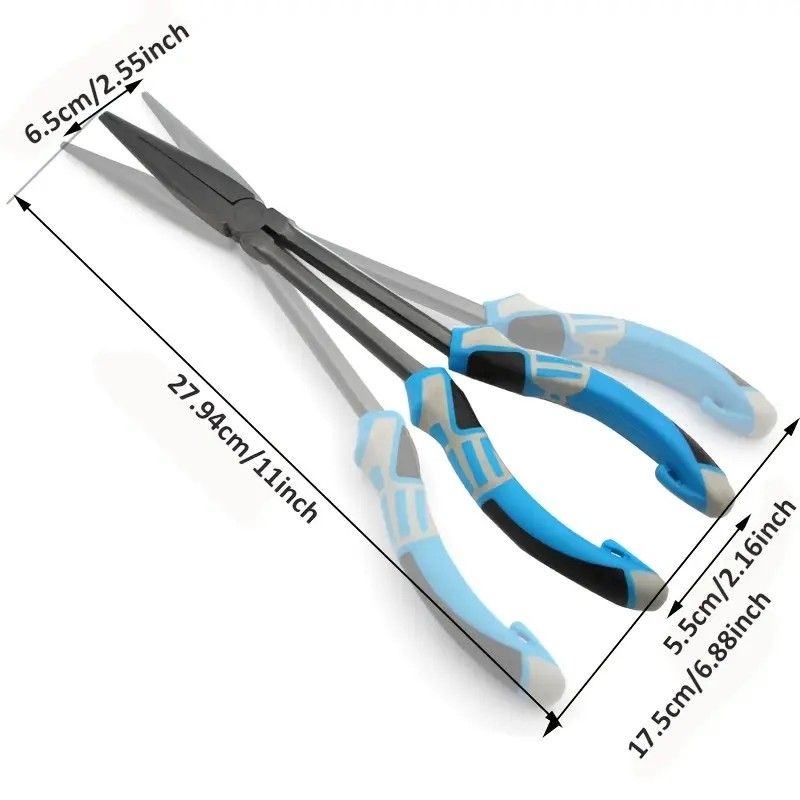 Multi-functional Fishing Pliers - Long Nose, Rust-proof & Anti-slip, Easy Hook Removal & Fish Control(Red bending pliers）