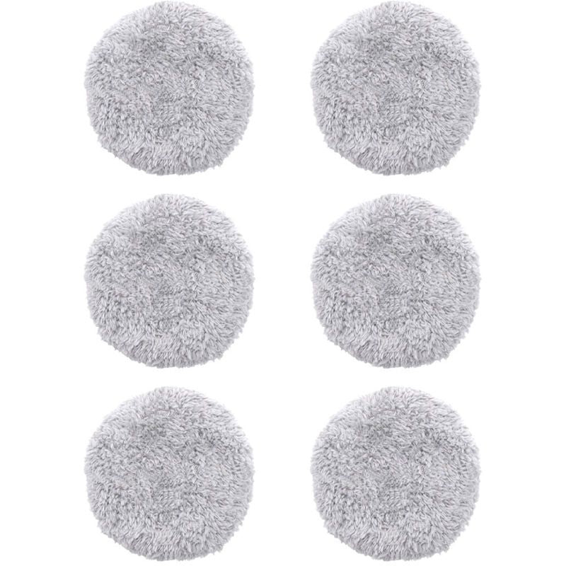 6x Washable Microfibre Mop Cloths for HOBOT 168 188 Window Robot Grey