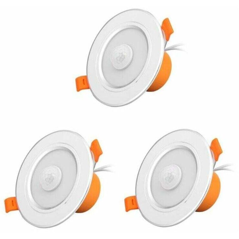 3x LED Motion Sensor Ceiling Downlights Indoor Bathroom Hallway Lights
