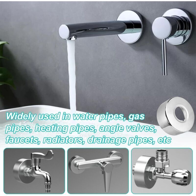 2x Stainless Steel Pipe Escutcheons Wall Cover Plates Rosette 30mm
