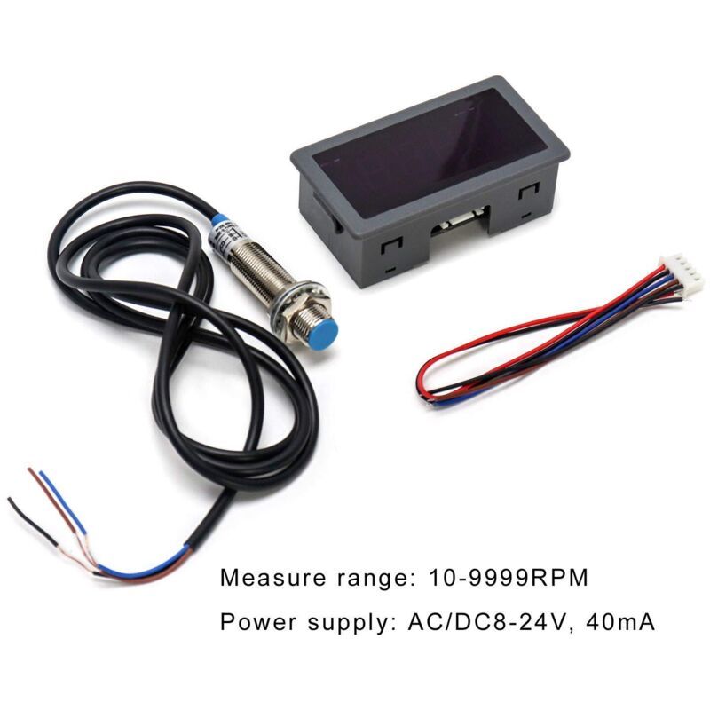 Digital LED Tachometer RPM Speedometer Panel with NPN Proximity Sensor