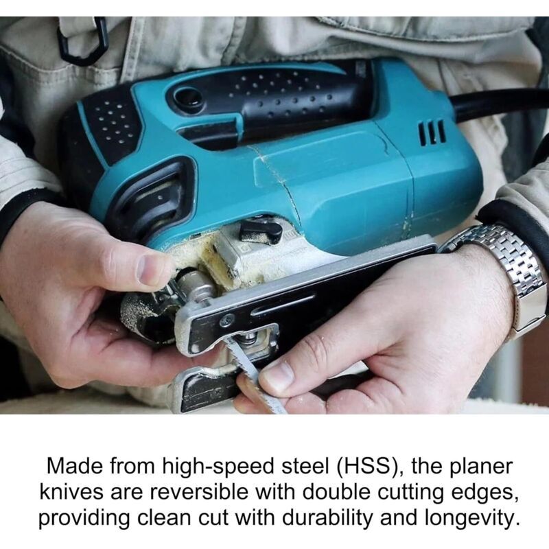 10x HSS Reversible Planer Blades 82mm Kit for Electric Planers