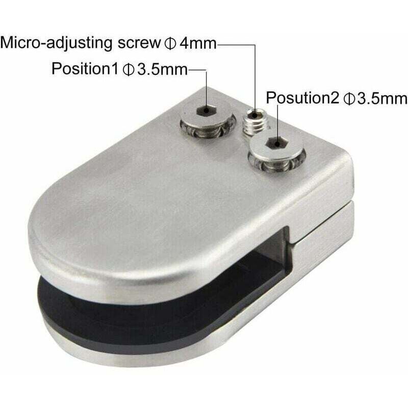 4x Stainless Steel Glass Clamp Brackets 68mm Flat Back for Balustrade