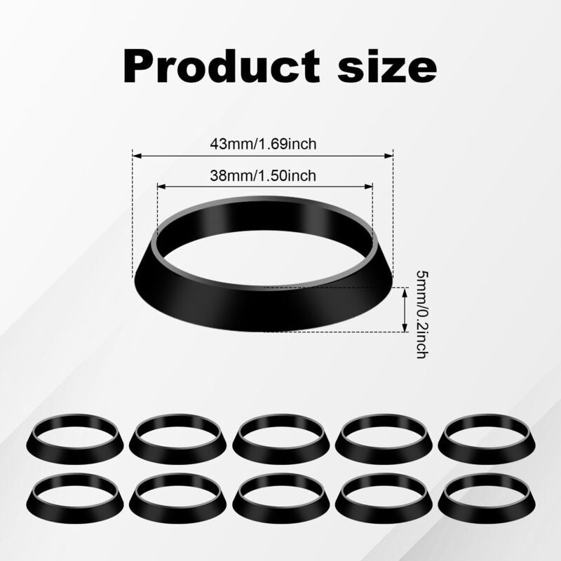 10x Taper Gaskets for 1.5 Inch Drain Pipe 38mm Sink Siphon Seal Washers