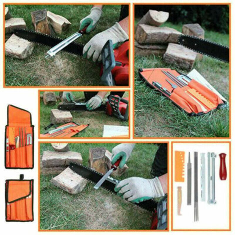 Chainsaw Sharpening File Kit 4mm 4.8mm 5.5mm Round Flat Files Set