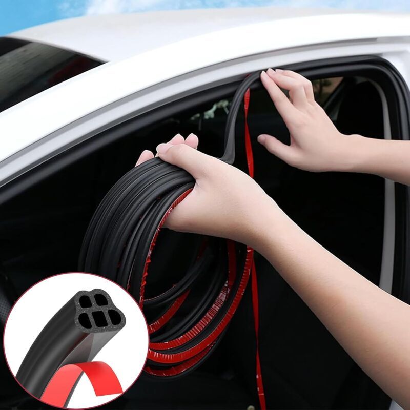 Car Door Gasket Self-Boats Trucks, Recreational Vehicles Adhesive Car Door Gasket Rubber Gasket Protection, 5M
