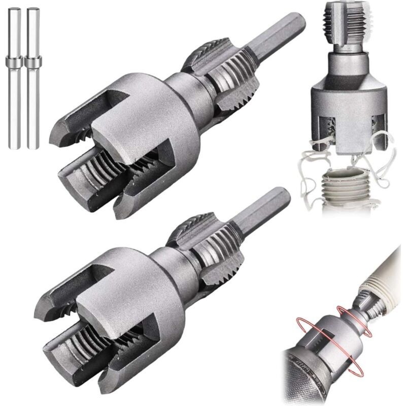 Internal External Pipe Threading Tool 1/2 3/4in for Electric Drill Repair