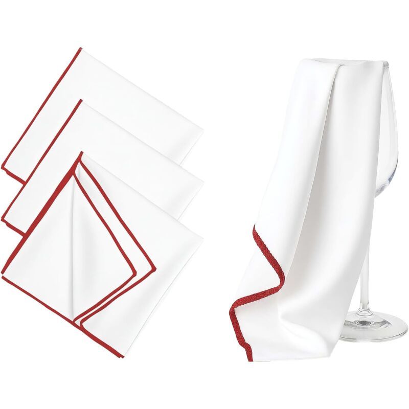 3x Microfibre Glass Polishing Cloths Lint Free Streak Free Bar Kitchen