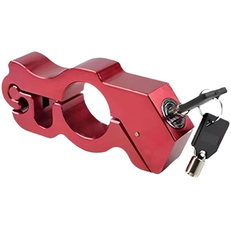 Motorcycle Handlebar Brake Lock Anti-Theft Aluminium Alloy Security Red
