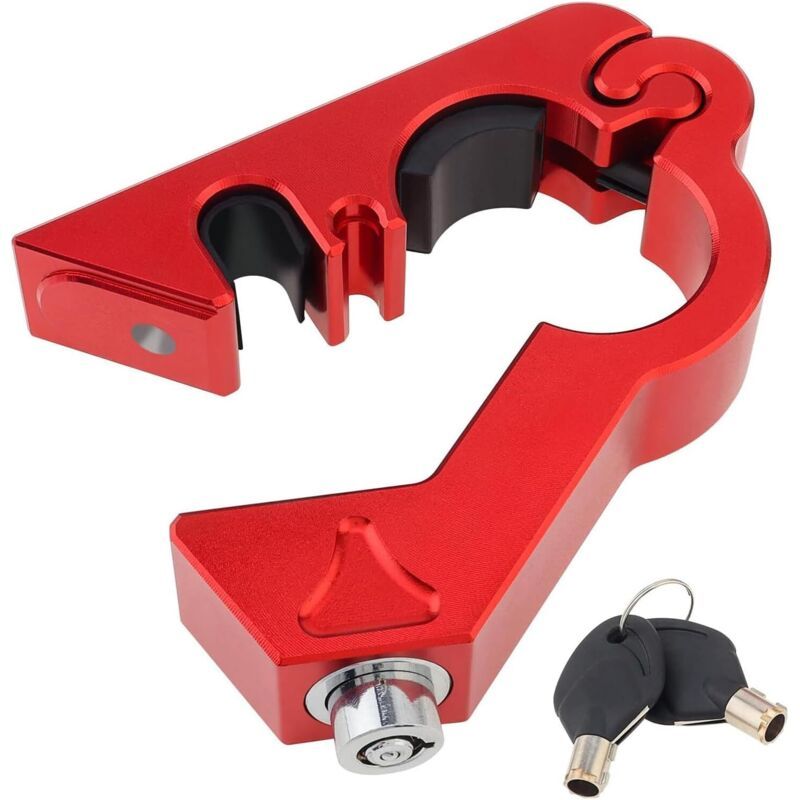 Motorcycle Handlebar Brake Lock Anti-Theft Aluminium Alloy Security Red