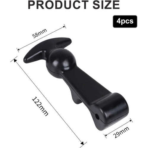 4x Elastic Rubber Bonnet Hood Hold Down Straps T-Handle Quick Release Latches