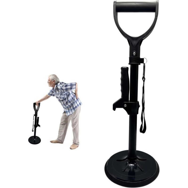 Adjustable Bed Rail Assist Handle for Elderly 200kg Floor Support Black