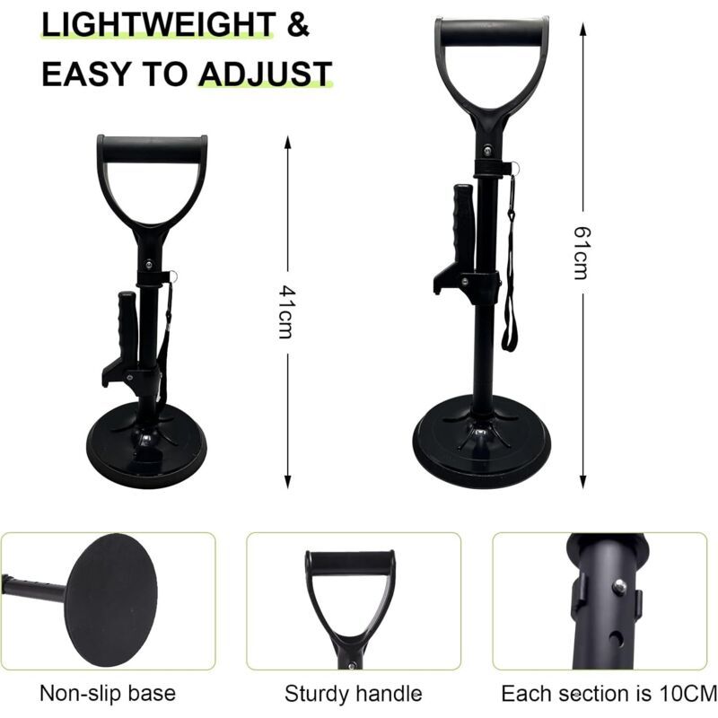 Adjustable Bed Rail Assist Handle for Elderly 200kg Floor Support Black