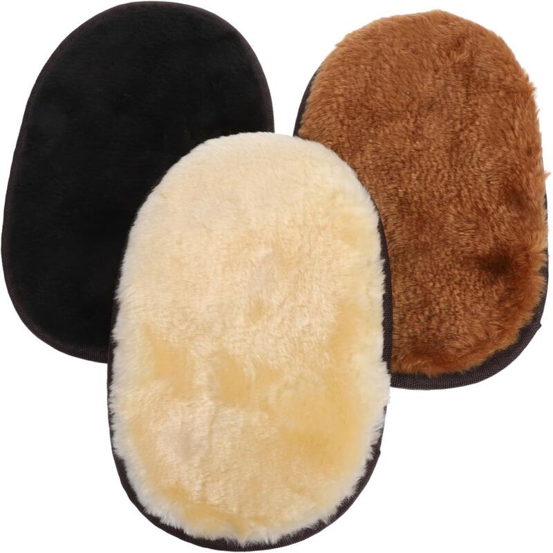 3x Thick Leather Care Cleaning Gloves with Bristles for Polishing Buffing