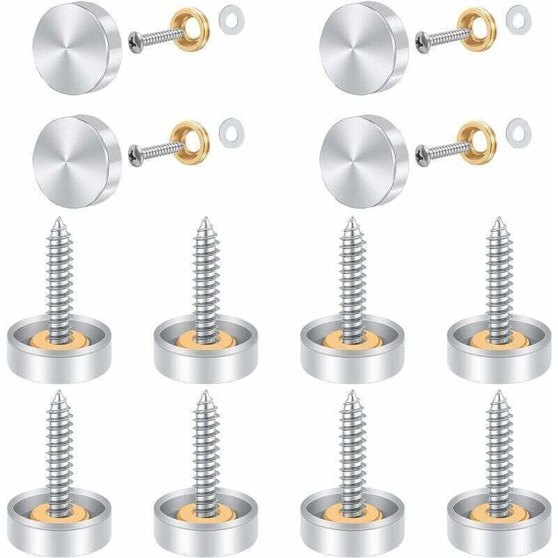 12x Stainless Steel Mirror Cover Screws 16mm Decorative Cap Screws