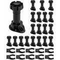 20x Adjustable Furniture Legs ABS Plastic Feet 100-120mm with Brackets