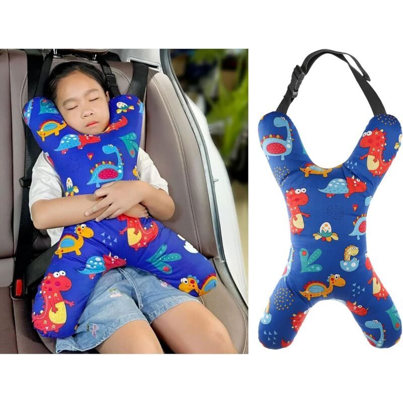 X-Shape Travel Pillow Car Seat Head Neck Support Cushion Kids Adults