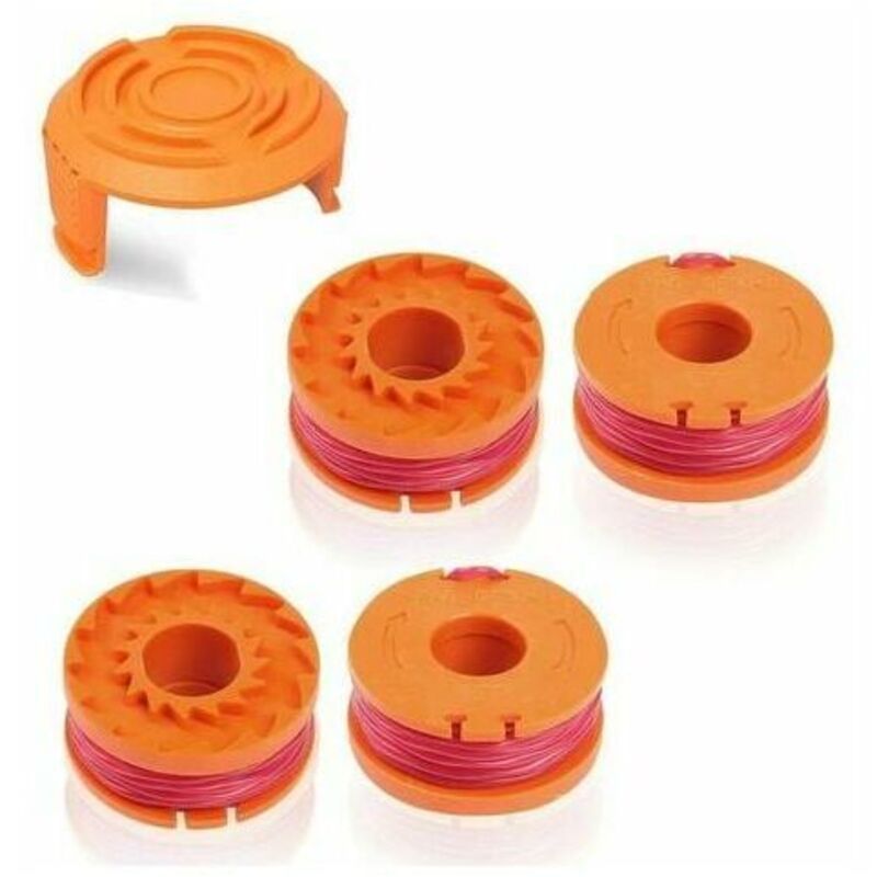 4x Trimmer Line Spools with Cap for Worx WA0004.1 WG150 Long Life