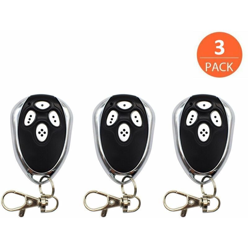 3x Garage Door Remotes for Alutech AT-4 433.92MHz Rolling Code Control