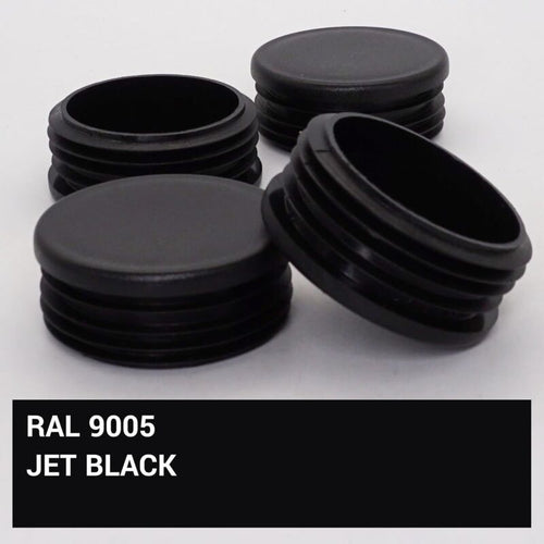 20x Round Tube End Caps Black Plastic Fence Post Inserts 60mm RAL 9005