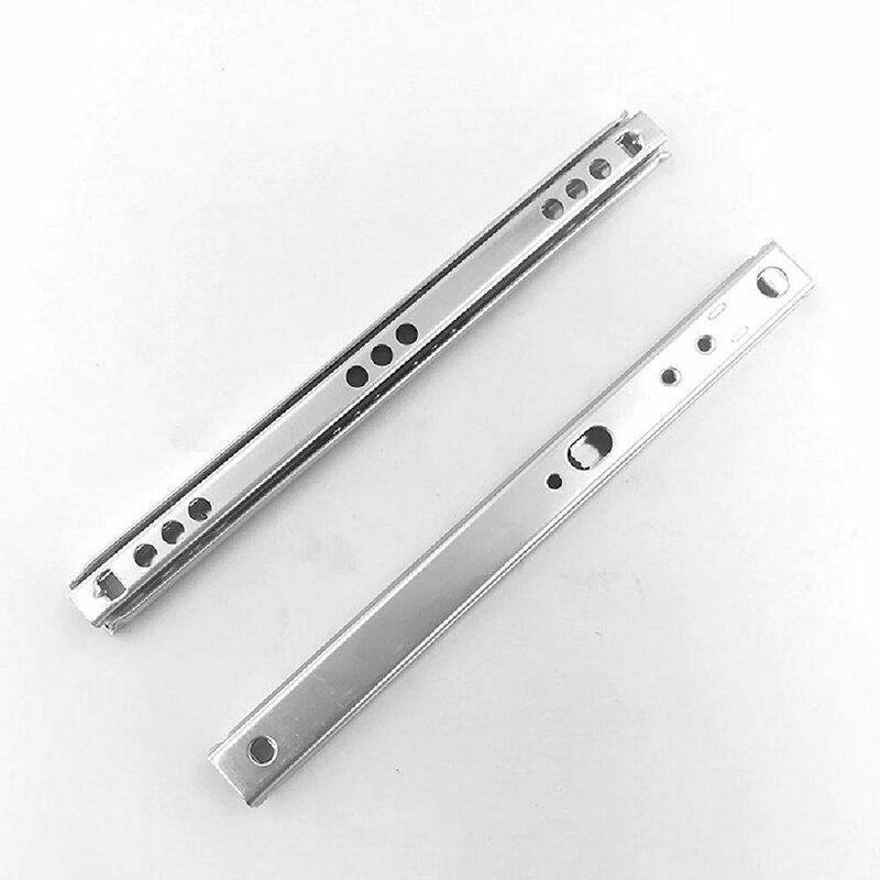 2x Ball Bearing Drawer Slides Full Extension Cold Rolled Steel 33cm 17mm