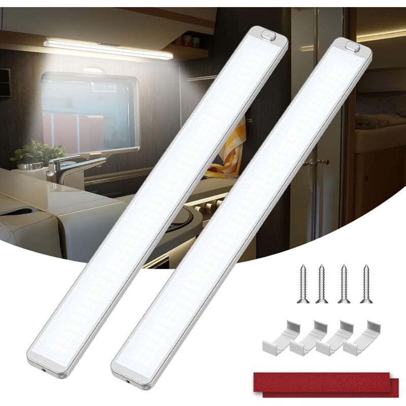 2x LED Interior Light Bar 228 LED 12V 10W 2000LM with Switch Car Truck Boat