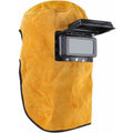 Leather Welding Hood Helmet Mask with Flip Lens Heat Resistant Breathable