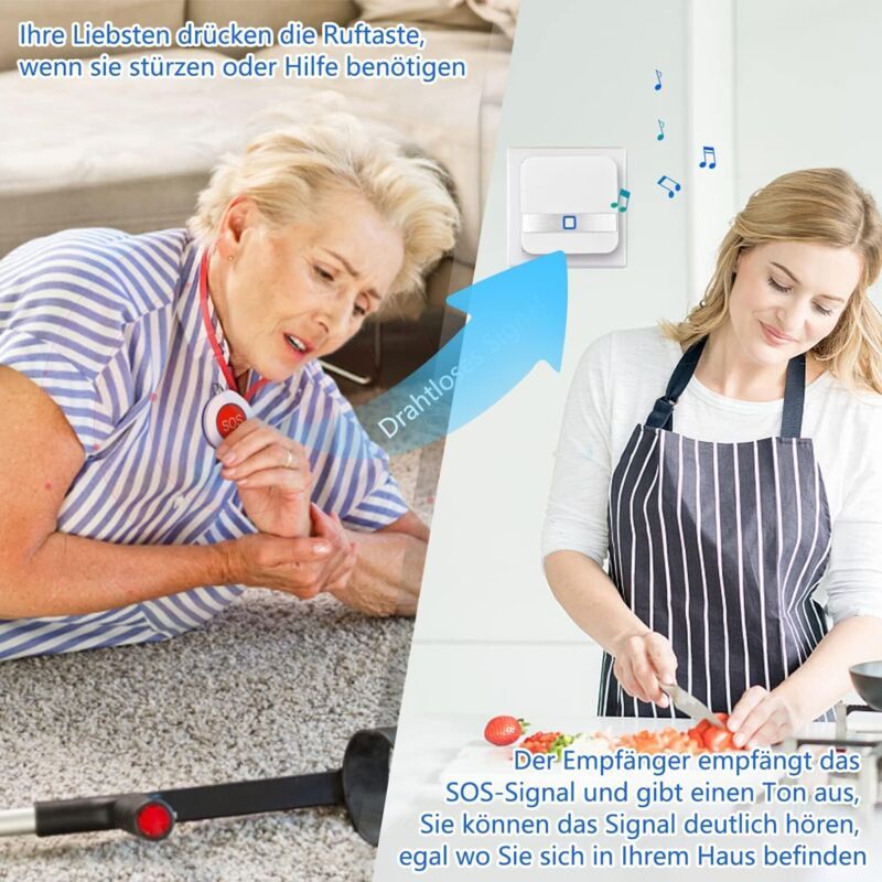 Wireless Home Alarm Bracelet for Elderly Sick and Disabled Care Pager