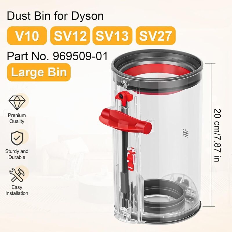 Dust Bin Collector Tank for Dyson V10 SV12 SV13 SV27 Vacuum Replacement