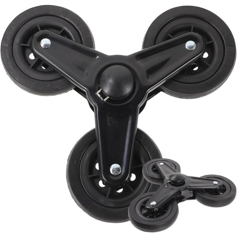 2x Heavy Duty Stair Climbing Trolley Wheels Triangular Luggage Cart Wheel