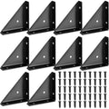 10x 90 Degree Metal Corner Brackets Black Angle Connectors for Furniture