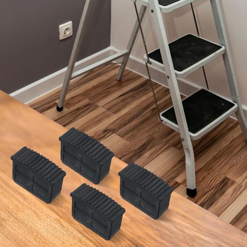 4x Rubber Ladder Feet Stabiliser Pads Anti-Slip 60x22mm Folding Ladders