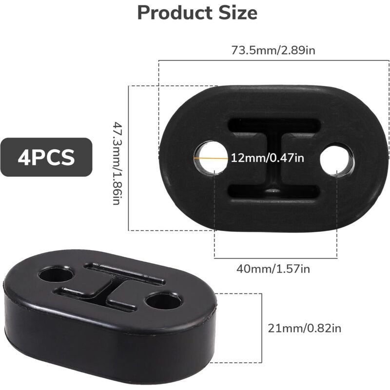 Rubber Exhaust Hanger Mounts 2-Hole 12mm Silent Block Support for Car