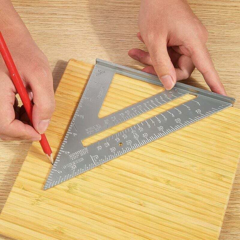 4-in-1 Aluminium Carpenter Square Ruler with Marking Gauge Protractor