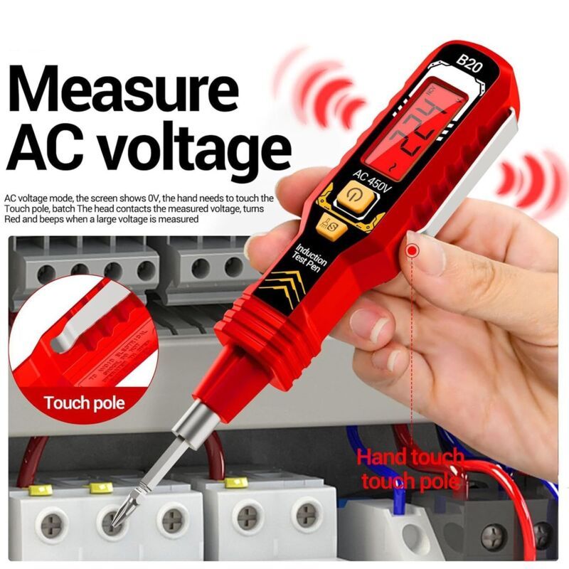 Digital Voltage Tester Multimeter Circuit Breaker Finder with LED Light
