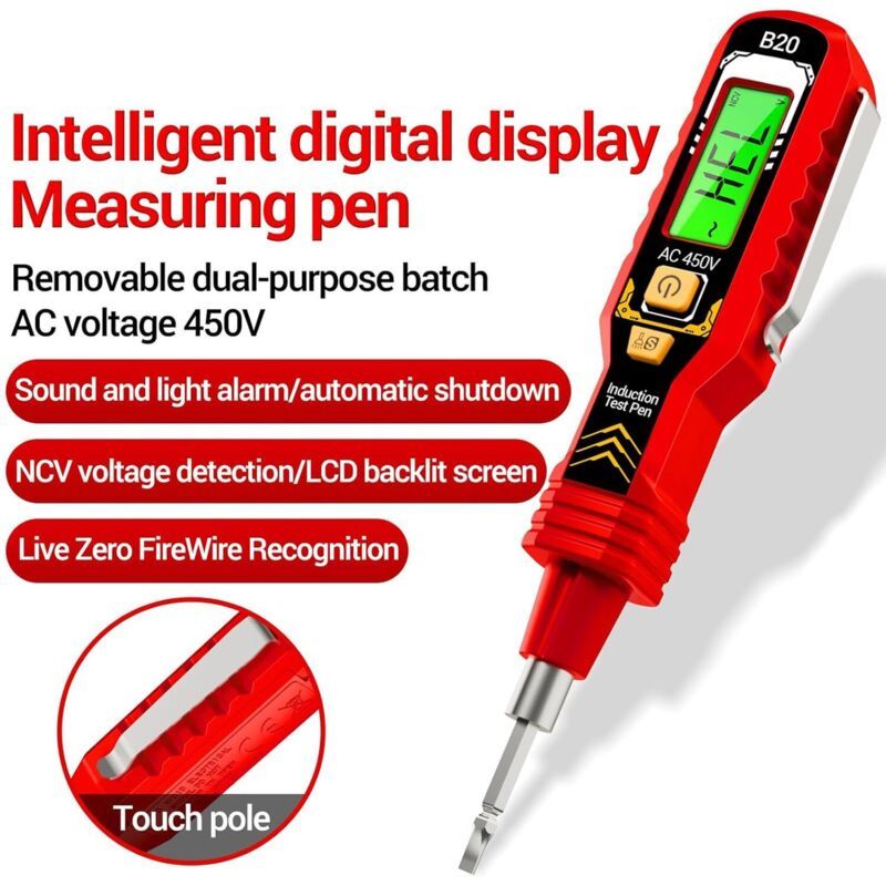 Digital Voltage Tester Multimeter Circuit Breaker Finder with LED Light