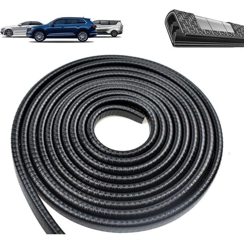 10m U-Shape Car Door Edge Seal Protector Strip Black No Glue Needed