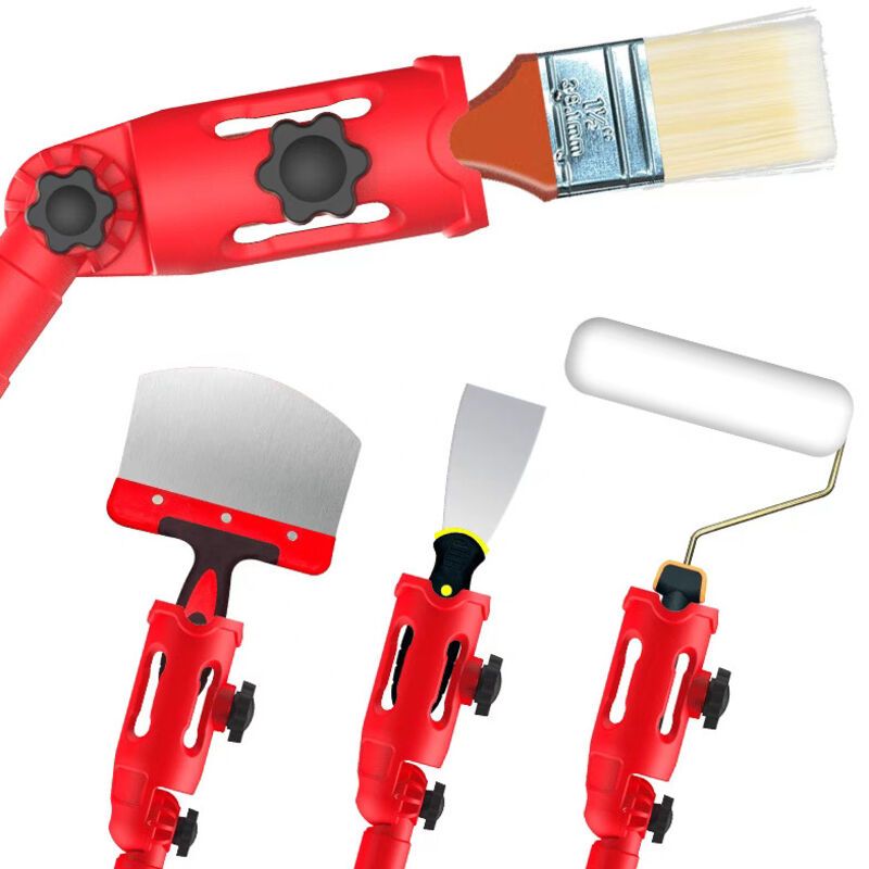 Extendable Multi-Angle Paint Brush Holder Adapter for Telescopic Pole