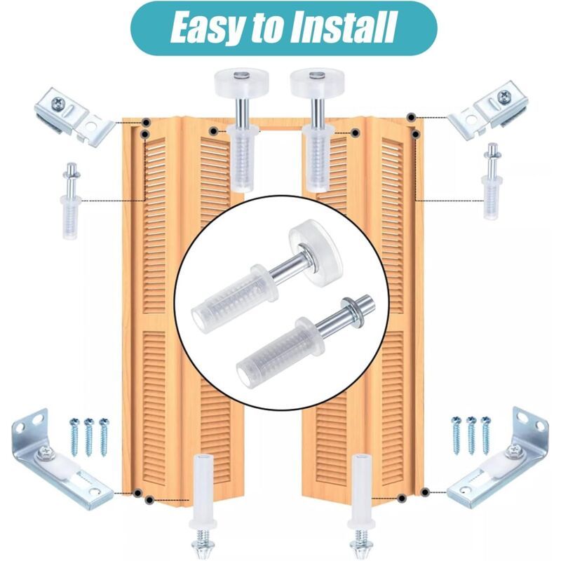 Double Sliding Door Track Rail Kit 2m for Twin Panel Doors