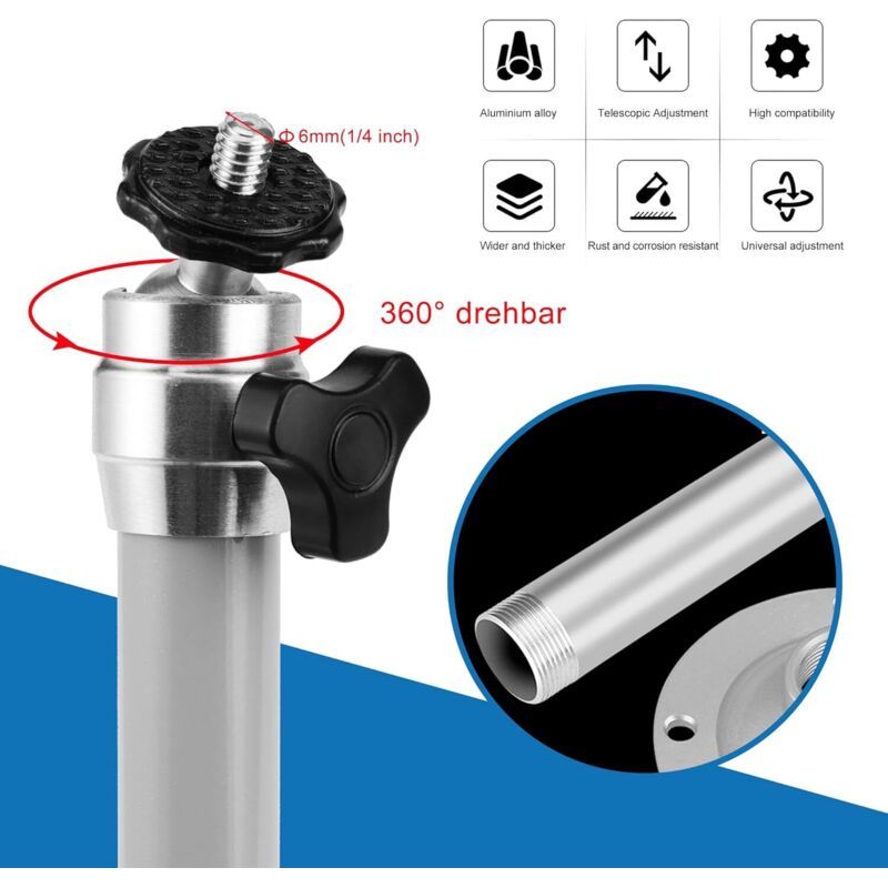 Aluminium Projector Ceiling Wall Mount Bracket 360 Rotation 90 Tilt