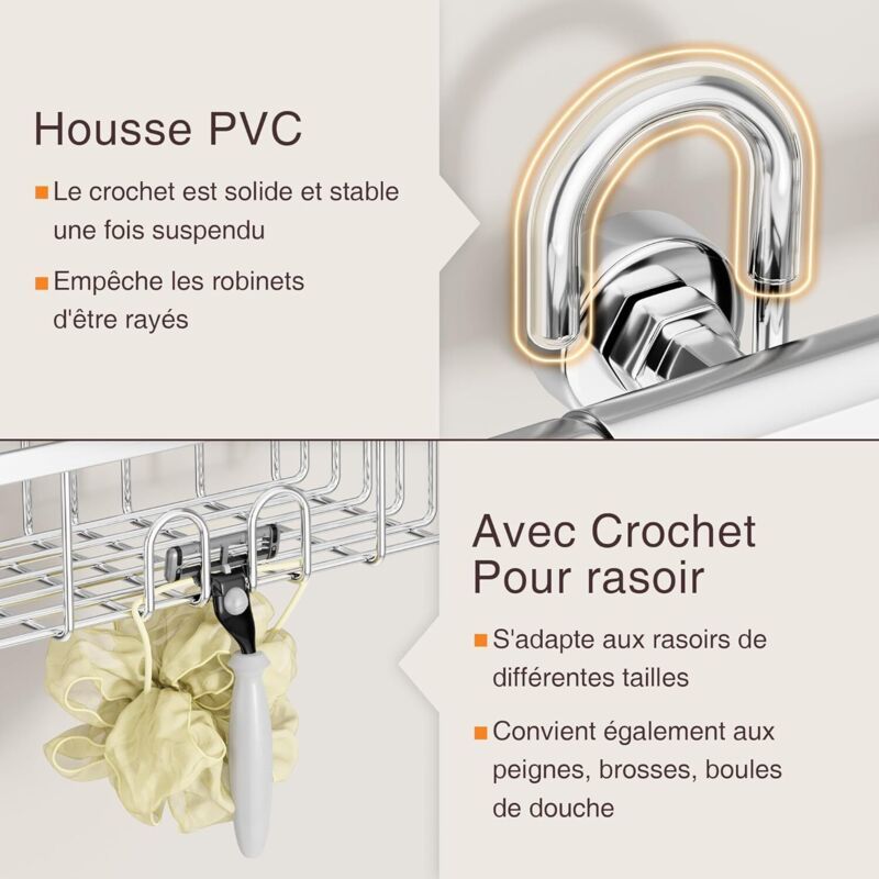 Hanging Shower Shelf No Drilling Shampoo Holder Caddy 12cm