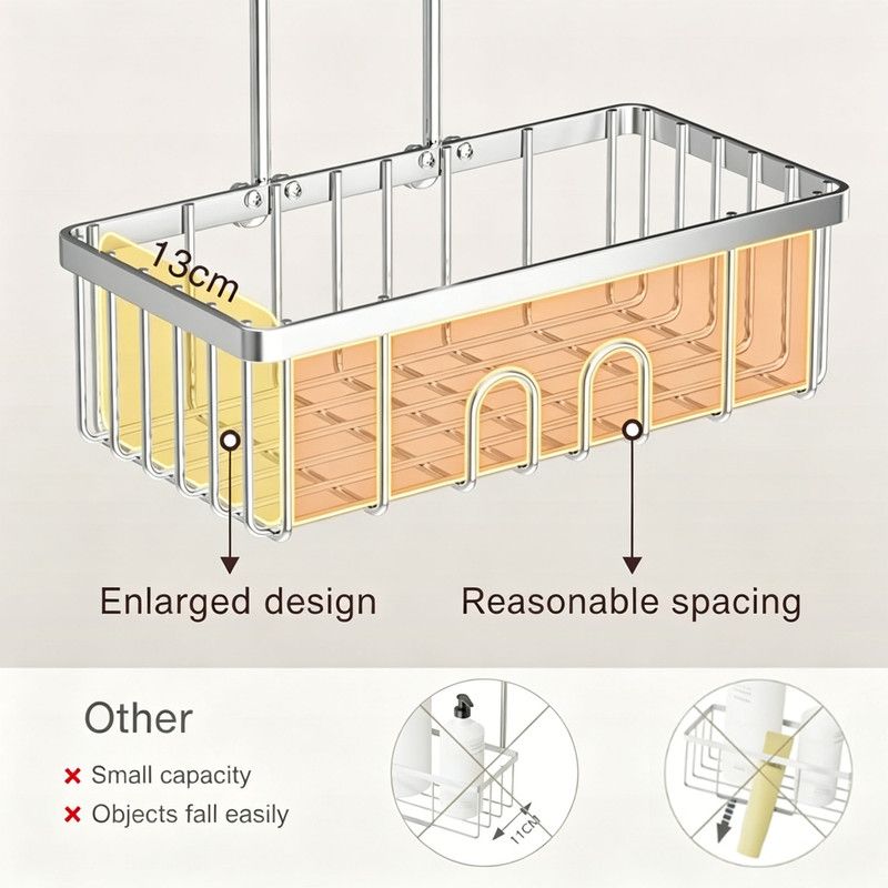 Hanging Shower Shelf No Drilling Shampoo Holder Caddy 12cm