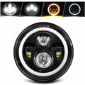 Round LED Motorcycle Headlight White 4 Lighting Modes