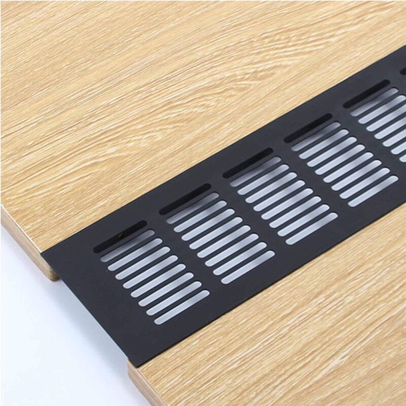 Aluminium Corner Air Vent Grille 400mm Black for Cupboards and Rooms