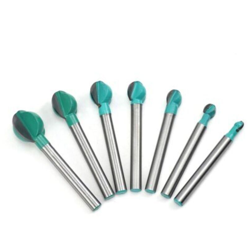 7x Round Rod Wood Router Bits Set 6-16mm Grooving Bits 6mm Shank