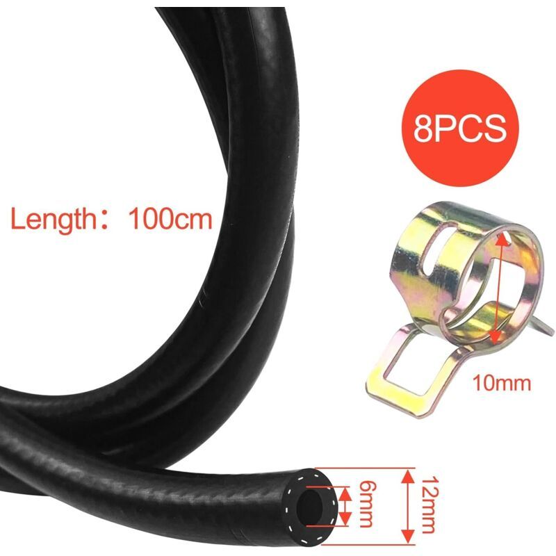 8m Fuel Hose Line 6mm ID Petrol Diesel for Car Truck Tractor Small Engine