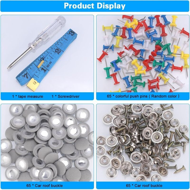 60x Car Roof Lining Repair Buttons Headliner Fixing Pins Mounting Caps