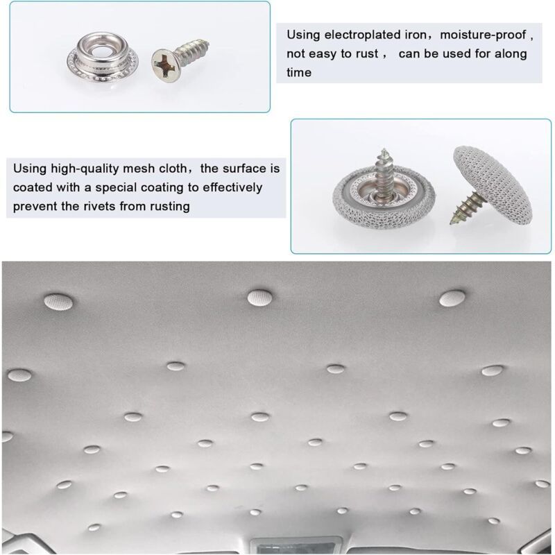 60x Car Roof Lining Repair Buttons Headliner Fixing Pins Mounting Caps