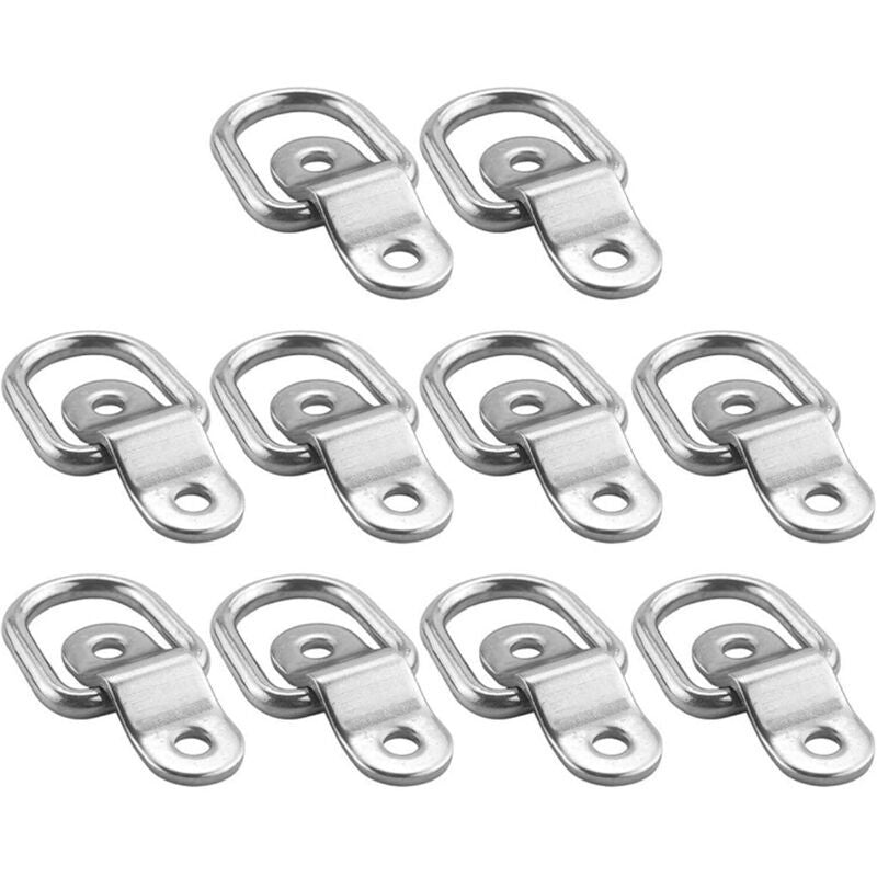 10x Heavy Duty D-Ring Tie Down Anchors for Car Truck Boat Trailer Cargo