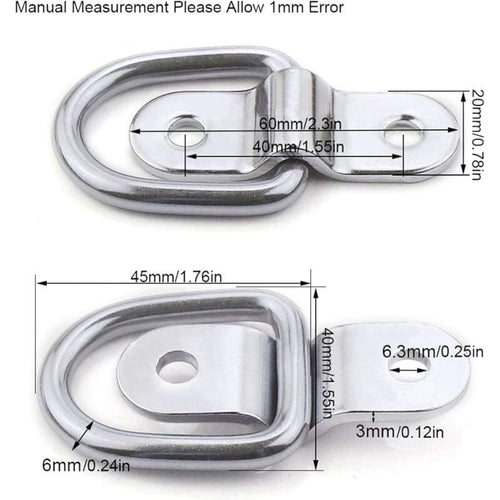 10x Heavy Duty D-Ring Tie Down Anchors for Car Truck Boat Trailer Cargo
